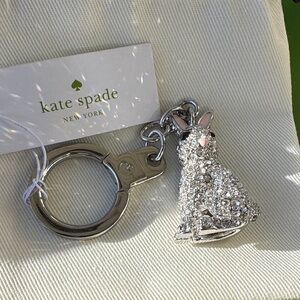Kate Spade Silver and Pink Bunny Keychain